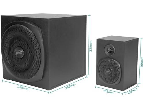 Speedlink Gravity LT Altavoz para PC Sistema de Sonido 2.1 Bluetooth - con subwoofer de Madera, Sistema de Altavoces Activos de 80 vatios, Conector AUX de 3,5 mm, Mando a Distancia RGB, Negro - imagen 11