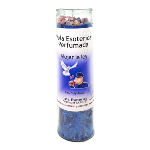 Law Stay Away-Palm Wax Spiritual Intention Spell Candle-[Blue] | Vela CASA ESOTERICA PERFUMADA- (ALEJAR LA Ley)