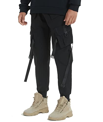 Hello MrLin Men's Jogger Pants Punk Cargo Baggy Techwear Hip Hop Harem Pants Streetwear Tactical...