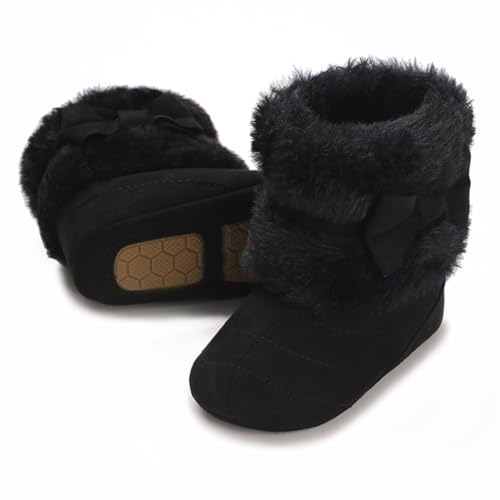 Image of E-FAK Baby Boy Girl Boots Newborn Shoes Winter Snow Bowknot Anti-Slip Soft Sole Warm Infant Toddler Prewalker Booties