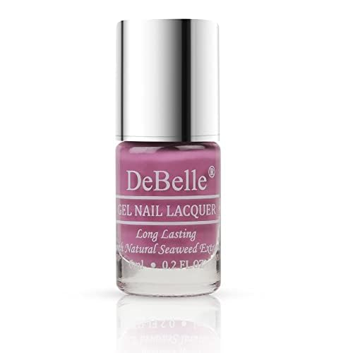 Image of DeBelle Gel Creme Nail Polish Flamboyant Florina (Dark Pink Mauve Nail Paint), 6ml | Non UV - Gel Finish | Seaweed Enriched Formula | Long Lasting Nail Paint | Cruelty & Toxic Free |