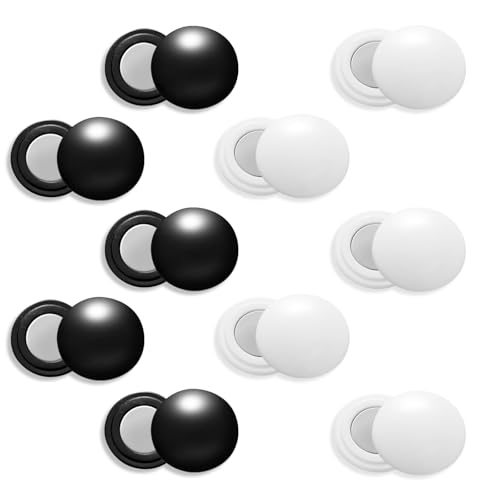 10 Pairs Magnetic Race Bib Clips, Marathon Race Number Holder Running Bib Buckles Magnets Racing Bib Fixing Clips for Runners Triathlon Run Cycling (White, Black)