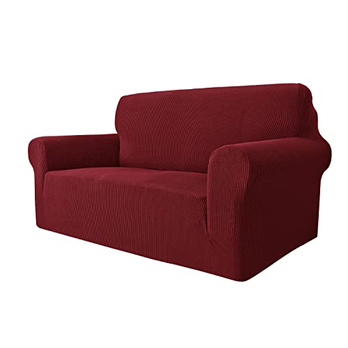 YSTELLAA Housse de canapé Super élastique Housse de canapé Anti-Rayures Housse de canapé pour Chiens et Chats Housse de canapé antisalissure(Bordeaux, 2PLACES(145CM-178CM))