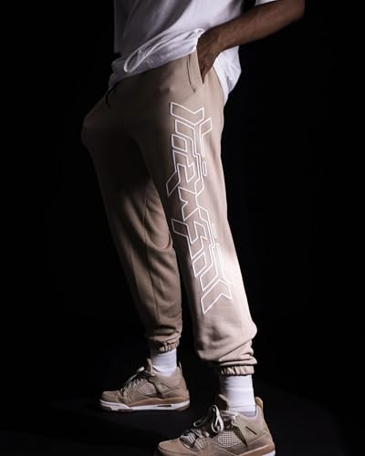 Image of ZAMS Techwear Joggers: Unisex Baggy-fit Trackpants in Sleek Black and Beige Premium Cotton, They Blend Comfort with Bold techwear Vibes-Ideal for Anyone, Anywhere.