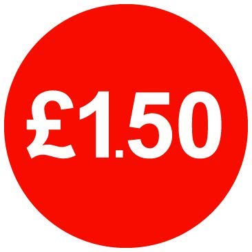 30mm Price Stickers Pack of 100 - Red - £1.50