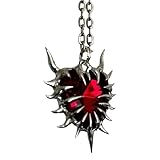 ZHOUSUFEN Statement Thorn Heart Crystal Necklace Adjustable Length Neckchain Stylish Clavicle Chain Jewelry for Modern Women