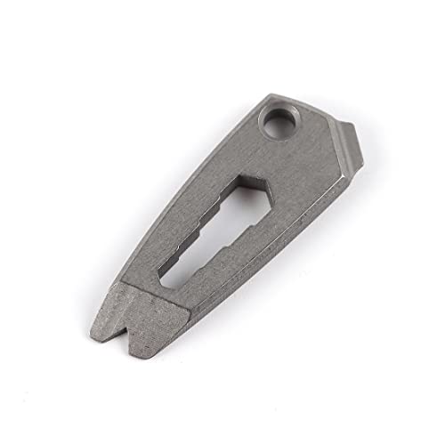 Hamans Titanio EDC Multi Tool Portachiavi con Chiave Cacciavite Pry Bar Funzione (Grigio)