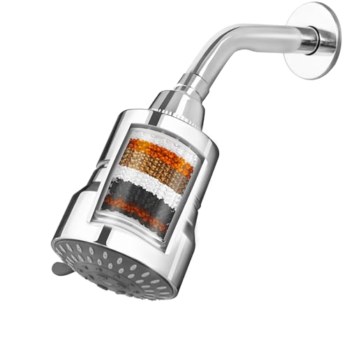 Image of RiverSoft DIVA-03 shower filter for higher hardness | 3 Mode Spray Setting | Water Softener for Bathroom | Hard water filter (Chrome, Pack of 1)