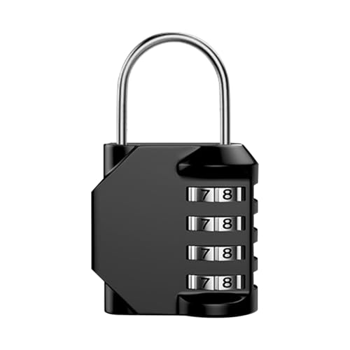 Combination Padlock - Outdoor Gate Combo Lock, Portable Travel Lock | Resettable 4 Digit Luggage Locks, High Security Small Combination Lock, Sturdy Small Padlock for School Gym Sports Locker