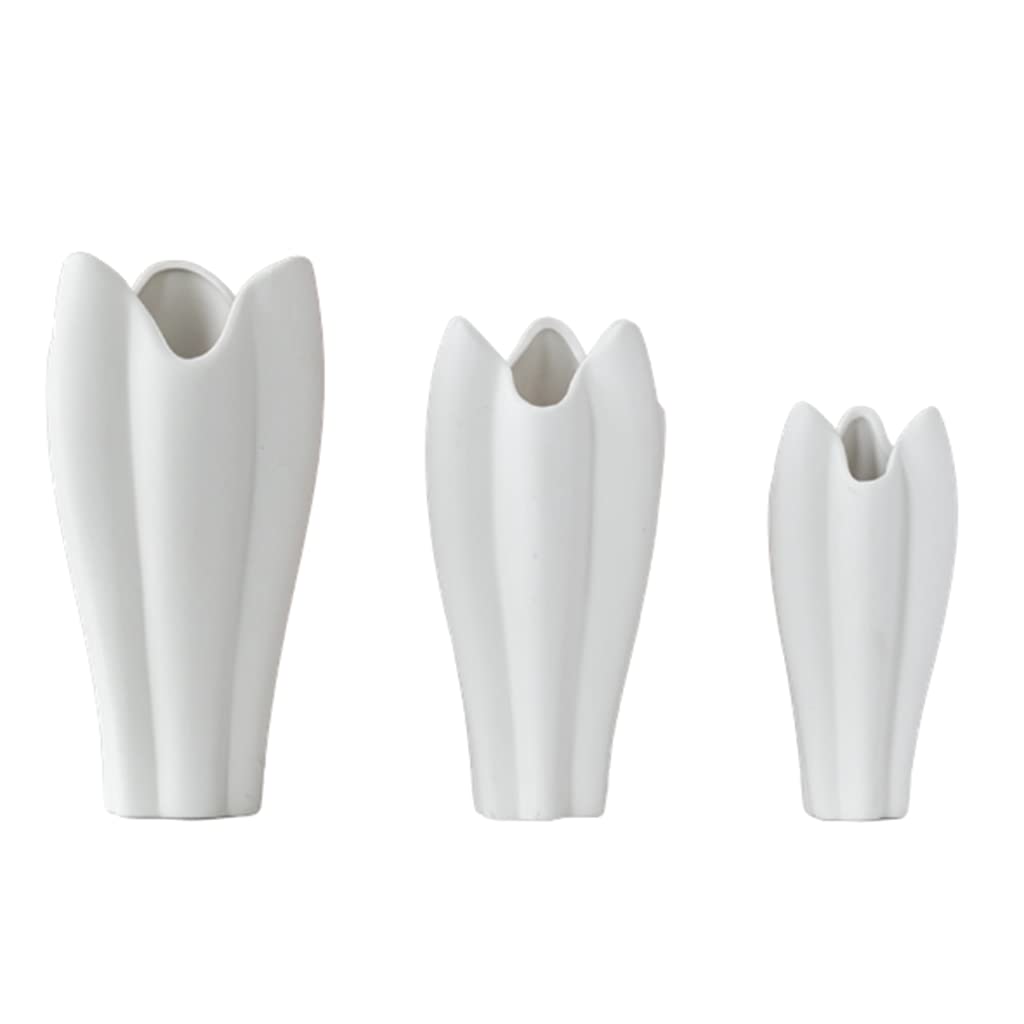 Ngdfgr As Known Vase Ceramic Vases,Simple Flower Bud Vase Ornaments With Wide Mouth Arranging Flowers Vase Countertop Adornment Home Minimalism (Three),Three-Piece