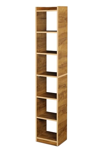 Image of SBF Furniture Tree Bookshelf Floor Standing Bookcase Free Standing Multipurpose Storage Rack for Books Magazines Organizer Showcase DIY (GHODO - Yellow, GHODO)