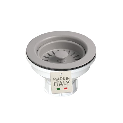 Ensamble colador cesta 3.5" para fregadero gris