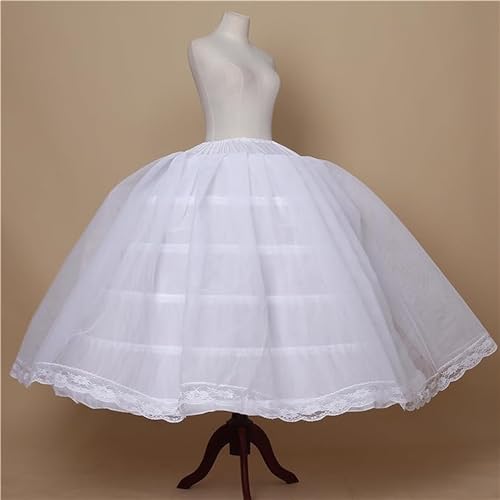 Women Puffy Crinoline Petticoat 6 Hoop 2 Tulle Layers Skirt Slips Long Underskirt for Quinceanera Wedding Bridal Dress3