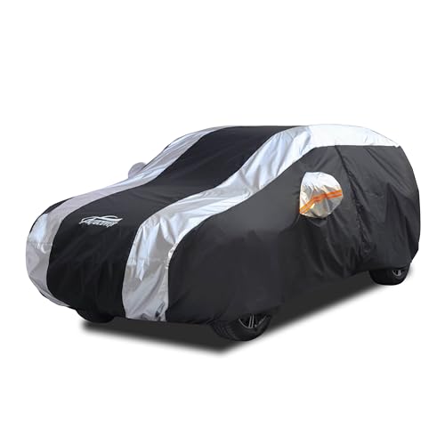 SUV Car Cover with Silver Stripe Design