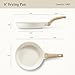 CAROTE Non Stick Frying Pans,Nonstick Granite Fry Pan Egg Pan Omelet Pans, Stone Cookware Chef's Pan, PFOA Free,(White Granite, 8-Inch)