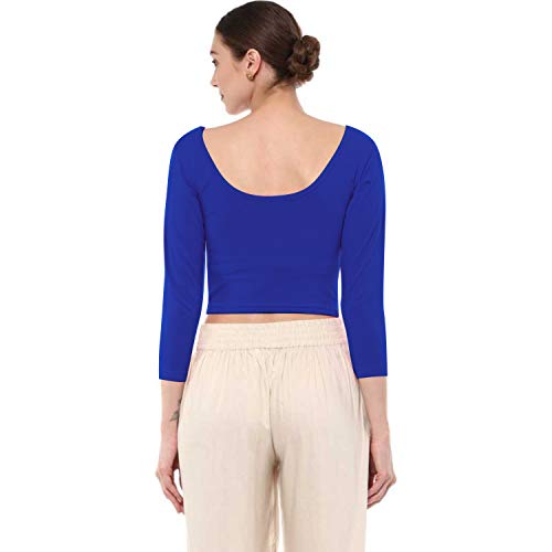 Image of Fressia Fabrics Women's Cotton Readymade Saree Blouse Stretchable Crop Top Choli Bustier Top