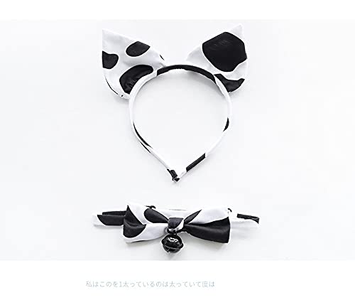 Traje de cosplay de anime sexy Mini vaca, conjunto de lencería de criada traje de baño de leopardo de leche dálmata (bikini cuadrado)