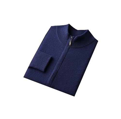 Men's Winter Cashmere Sweaters High Stretch Knitted Soft Warm Loose Turtleneck Zipper Sweater