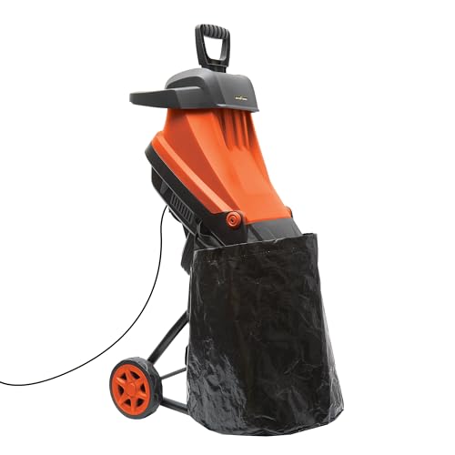 Coopers of Stortford - 2400W Rapid Garden Shredder with High Speed 4000rpm Blade & 45L Bag - Cuts 40mm Branches & Transforms Waste to Mulch – Includes Overload Safety Cut-Out