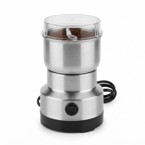 Image of Drumstone (𝐄𝐱𝐥𝐮𝐬𝐢𝐯𝐞 𝟐𝟎 𝐘𝐞𝐚𝐫𝐬 𝐰𝐚𝐫𝐫𝐚𝐧𝐭𝐲) Mini Mixer Grinder, Electric Stainless Steel Masala & Coffee Grinder - Compact Multifunctional Blender for Baby Food, Chutneys & Spices