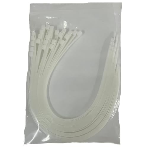 EzySup 36 Inch Extra Long Zip Ties Heavy Duty For Outdoor Use 175 Pounds Tensile Strength 12 Pieces White