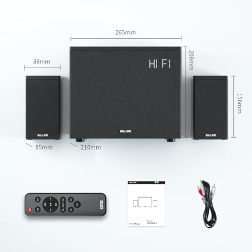 Image of 2.1 Computer Speakers with Subwoofer, PC Speakers for Desktop with Deep Bass, Bluetooth USB Optical Gaming Sound System for Monitor and Laptop