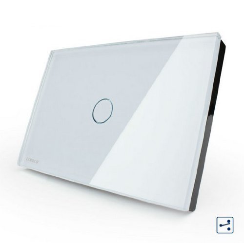 US/AU Standard, VL-C301S-81,1-gang 2-way, Touch Screen Light Switch, White Crystal Glass Panel