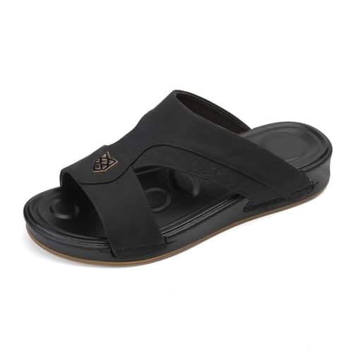 Arabic Slippers Men's Sandal Light Weight Slip On Ultra Soft Massage Grip Breathable Medical Water Proof Traditional Outdoor Arabic Sandals for Slippers Men, 45 EU
