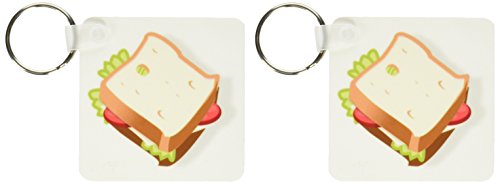 3dRose image of cartoon sandwich - Key Chains, 2.25 x