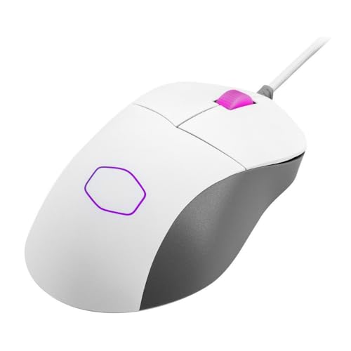 Cooler Master MM730 Mouse da gioco con filo bianco, regolabile 16.000 DPI, palmo | impugnatura a artiglio, sensore ottico PixArt, cavo Ultraweave, piedini in PTFE, illuminazione RGB (MM-730-WWOL1)