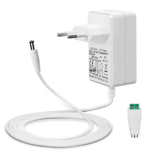 24V 1A Netzteil für LED Streifen 24W Transformator/Trafo AC 200-240V zu DC 24V Treiberkonverter Adapter mit 5ft/1 5m Kabel Stromversorgung 5 5 x 2 1mm Buchse EU Stecker GS TÜV CE Zulassung
