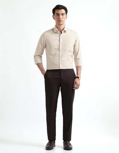 Image of Arrow Checked Slim Fit Mens Formal Shirt - Cotton, Breathable & Comfortable, Full Sleeves Shirts for Men