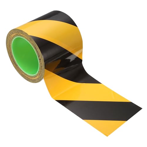 Ruban de signalisation de sécurité PATIKIL noir jaune 10 cm x 33 m pour marquage au sol