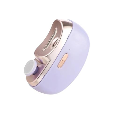 Ouyniei Cortauñas eléctrico automático con luz LED, pulidor y Lima de uñas, Herramienta Segura for bebés, Set de manicura y pedicura for el hogar.(Purple)