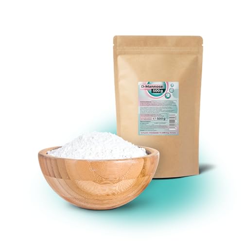 D-Mannose Pulver 500g - Schweizer Markenqualität - natürliches Mannose Pulver mit bester Löslichkeit - 250 Tagesportionen D Mannose - hochrein, vegetarisch, laborgeprüft, ohne Zusatzstoffe