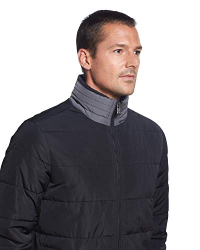 Image of Weatherproof Hooded Puffer Jacket for Men - Water Resistant Bubble Coat for Men | Puffy Alternative Down Jacket