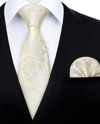 Image of Enlision Mens Ties Solid Color Satin Necktie Ties for men Handkerchief Cufflinks Pocket Squares for Wedding
