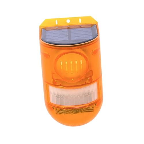 IMIKEYA 太陽光発電防水防犯アラームライト屋外用人感センサー搭載盗難警告灯農場園施工現場対応