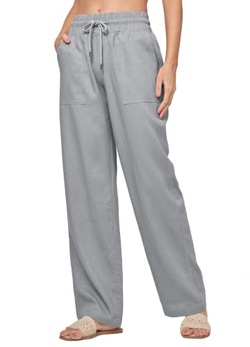 Image of Willit Women Linen Pants Wide Leg Palazzo Trousers 29 inch /31 inch / 33 inch