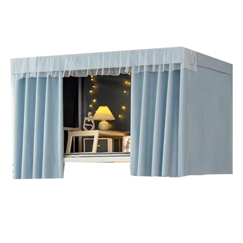 Cortina de cama litera de 1.2M azul con cierre total y cortinas opacas 2