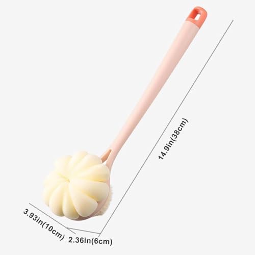 Image of Silicone Bath Brush with Long Handle - Soft Bristles Back Scrubber for Shower | Body Massage - Exfoliating Dirt Removal Brush for Men | Women (Korean Pack of 3)