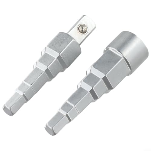 Llave de radiador escalonada de 10-21 mm, llave de válvula de acero al carbono para mango de trinquete de 1/2 pulgada, herramienta de mantenimiento de calefacción, plata, 2 unidades
