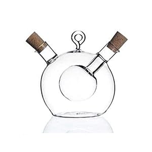 Kuuddker Olijf- en azijndispenser 2 in 1 glazen keukenfles en azijn fles met kurksluiting