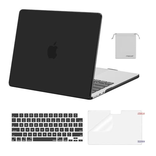 Image of MOSISO Compatible with MacBook Air 13 inch Case M5 2026 M4 2025 M3 M2 2024-2022 A3449 A3240 A3113 A2681,Hard Shell&Keyboard Cover&Screen Film&Pouch for MacBook Air 13.6 inch Case, Black