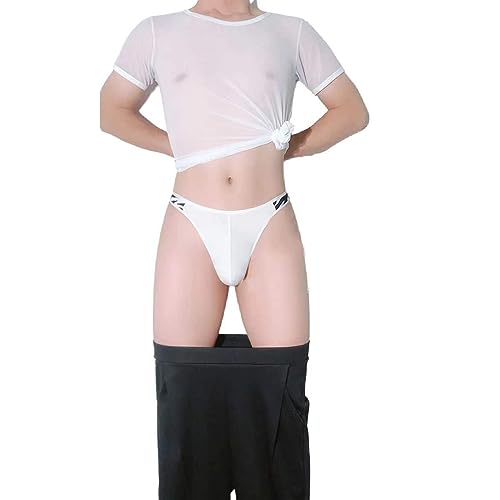 Men's Cotton Thong - Sexy Low Rise G-String T-Back for Sports (3 Pack)2