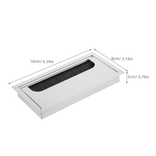Tapa para agujero de escritorio para cables, aleación de aluminio, diseño cuadrado, para organización limpia de cables, fácil instalación miniatura 2