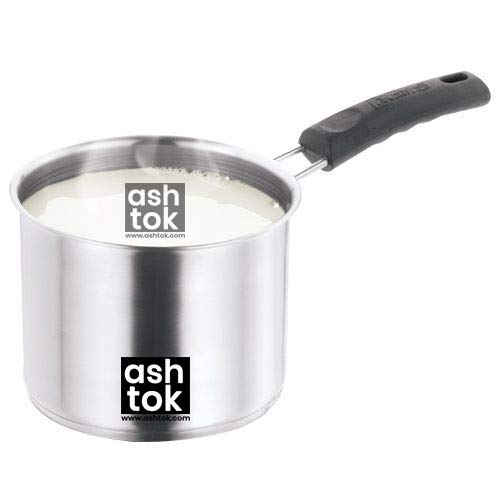 Ashtok Stainless Steel Saucepan with Handle and Flat Base. Capacity = 1 Liter
