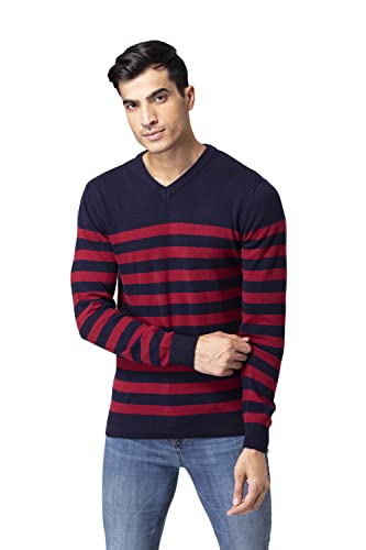 Image of Allen Cooper Strips Sweater for Men