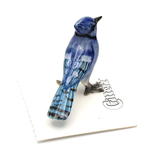 Little Critterz Bird - Bluejay Mischief - Home Decor Birthday Gift Bird Miniature Porcelain Figurine #TOP5