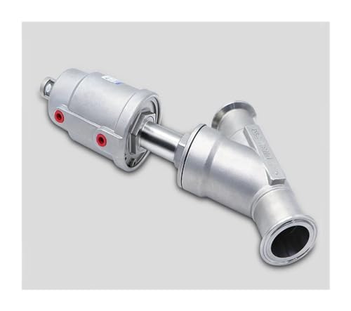 Vanne à siège angulaire pneumatique DN40 inox installation rapide pour réseau d'eau